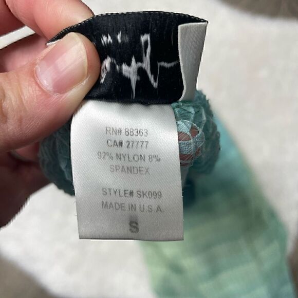 Turquoise Blue Swimsuit Cover Up Jordan Taylor High Low Small - Medium Stretchy - Picture 6 of 8